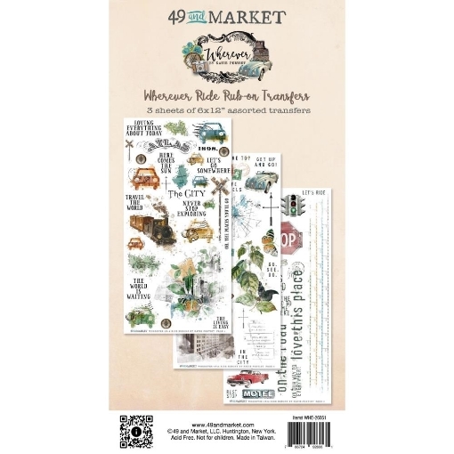 Picture of 49 & Market Φύλλα Μεταφοράς Εικόνας Rub-Ons 15 x 30.5 cm - Wherever, Ride, 3τεμ