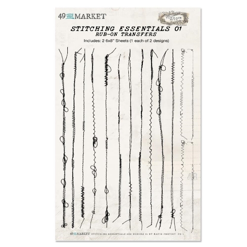 Picture of 49 And Market Rub-Ons 6"X8" - Stitching Essentials 01, 2pcs