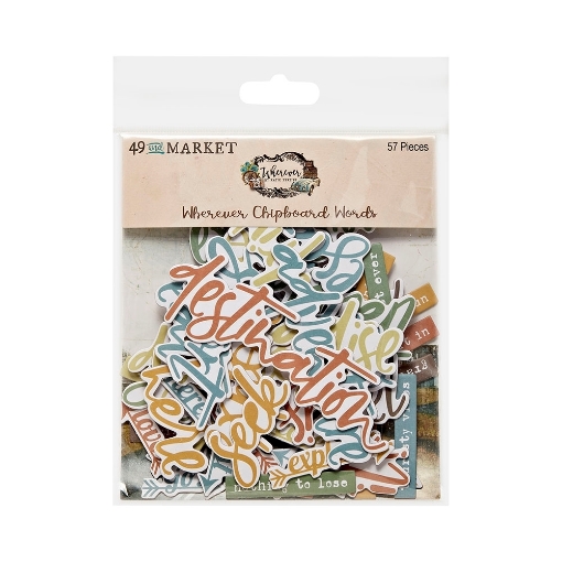 Picture of 49 And Market Chipboard Word Set | Διακοσμητικά Στοιχεία Τίτλοι - Wherever, 57 τεμ.