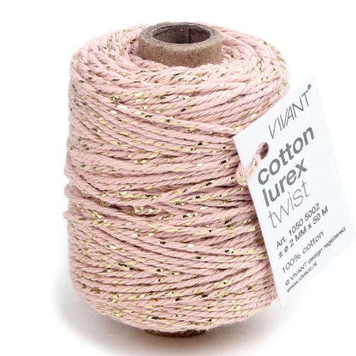 Picture of Vivant Cotton Lurex Cord – Στριμμένο Νήμα Χειροτεχνίας Marble Rose με Lurex, 50m
