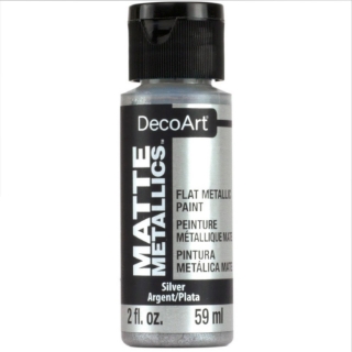 Picture of DecoArt Acrylic Matte Metallics | Μεταλλικό Ακρυλικό Χρώμα με Ματ/Σατινέ Φινίρισμα – Silver, 59ml 
