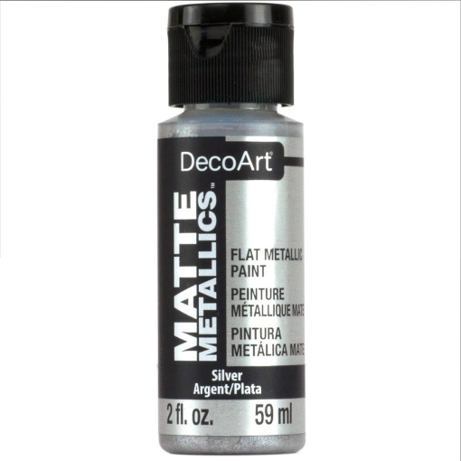 Picture of DecoArt Acrylic Matte Metallics | Μεταλλικό Ακρυλικό Χρώμα με Ματ/Σατινέ Φινίρισμα – Silver, 59ml 