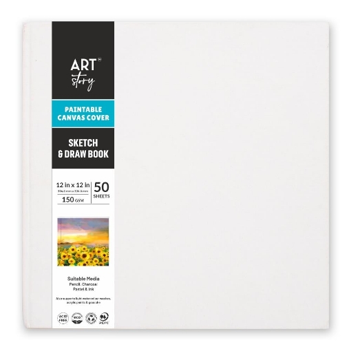 Picture of Little Birdie Customizable Canvas Cover Sketch & Draw Book - Σκληρόδετο Sketchbook με Εξώφυλλο από Καμβά 12x12 inch., 50 φύλλων
