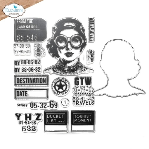 Picture of Elizabeth Craft Designs Σετ με Διάφανες Σφραγίδες και Μεταλλικές Μήτρες Κοπής - From The Past, Travels From The Past, 17τεμ.