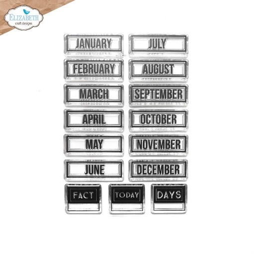 Picture of Elizabeth Craft Designs Διάφανες Σφραγίδες - Planner Essentials , Months, 15τεμ.