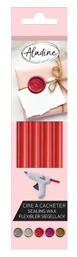 Picture of Aladine Wax Sticks | Red Wax Sticks for Wax Seals, 4 pcs