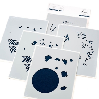 Picture of Pinkfresh Studio Layering Stencils | Circle Floral Stencil Set - Circle Florals, 5 pcs