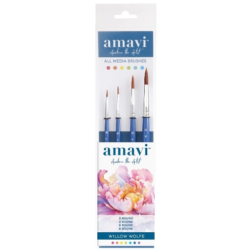 Picture of Willow Wolfe Amavi Artist Basic Strokes Brush Set - Σετ Πινέλα - Σετ 1: Rounds, 4τεμ.