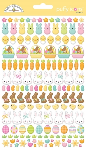 Picture of Doodlebug Design Puffy Icons | Ανάγλυφα Αυτοκόλλητα – Bunny Hop, 158τεμ.