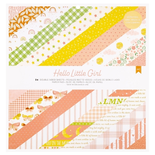 Picture of American Crafts Μπλοκ Scrapbooking Διπλής Όψης 12 x 12 inch. - Hello Little Girl