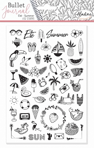 Picture of Aladine Bullet Journal Foam Stamps | Καλοκαιρινές Σφραγίδες για Planner & Journal - Summer, 52 τεμ.