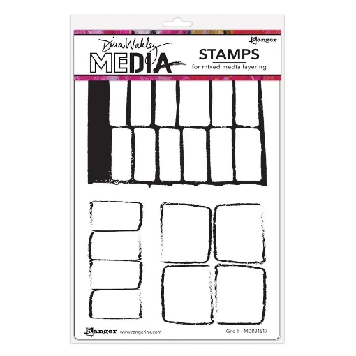 Picture of Ranger Dina Wakley MEdia Cling Σφραγίδες - Grid It, 3τεμ.