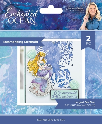 Picture of Crafter's Companion Clear Stamp & Die Set | Διάφανη Σφραγίδα και Μήτρα Κοπής, Enchanted Ocean Mesmerizing Mermaid, 2 τεμ.
