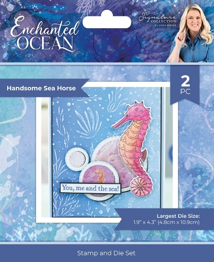 Picture of Crafter's Companion Clear Stamp & Die Set | Διάφανη Σφραγίδα και Μήτρα Κοπής, Enchanted Ocean Handsome Sea Horse, 2 τεμ.