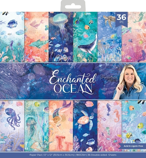 Picture of Crafter's Companion Paper Pad | Μπλοκ Scrapbooking Διπλής Όψης, Enchanted Ocean 12"x12"