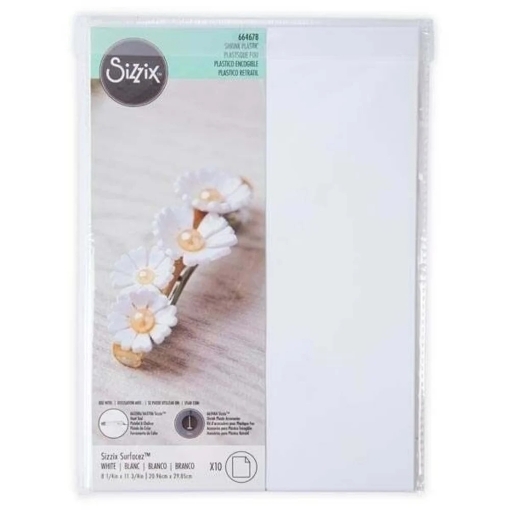 Picture of Sizzix Surfacez Shrink Plastic White 8.25" x 11.75" | Λευκά Φύλλα Πλαστικού που Συρρικνώνεται, 10 τεμ.