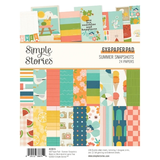 Picture of Simple Stories Μπλοκ Χαρτιών Scrapbooking Διπλής Όψης 6'' x 8'' - Summer Snapshots