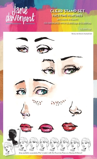 Picture of Creative Expressions Jane Davenport Διάφανες Σφραγίδες - Facetime Features, 12τεμ.