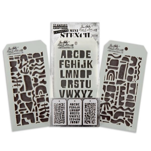 Picture of Stampers Anonymous Tim Holtz Mini Layering Στένσιλ Σετ – Set 58, 3 τεμ.