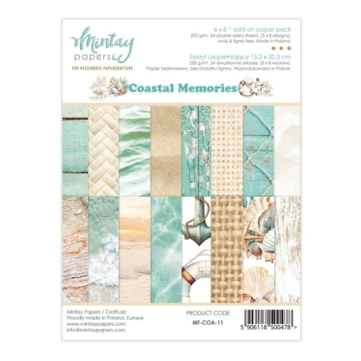 Picture of Mintay Papers Coastal Memories Add-On Paper Pack 6"×8" – Χαρτιά Scrapbooking με Θέμα Θάλασσα & Καλοκαιρινά Ταξίδια