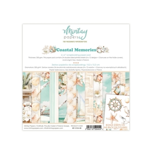 Picture of Mintay Papers Paper Pack Coastal Memories 6"×6" – Μπλοκ Scrapbooking Διπλής Όψης
