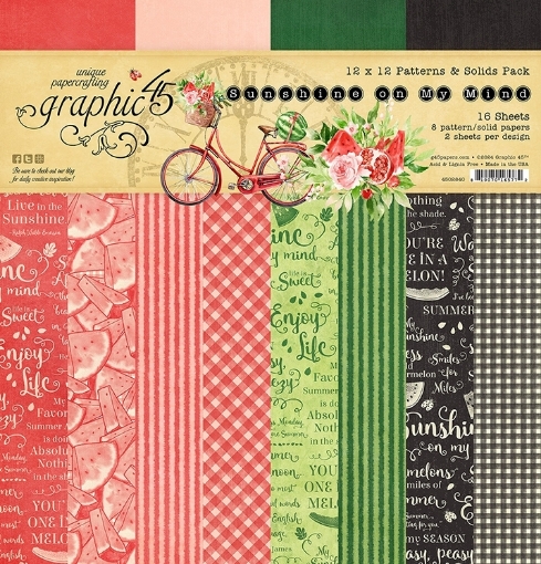 Picture of Graphic 45 Patterns & Solids Pack Συλλογή Scrapbooking Διπλής Όψης 12" x 12" - Sunshine On My Mind