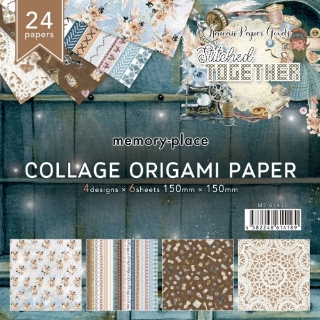 Picture of Asuka Studio Kawaii Χαρτιά Origami & Κολάζ 6''x6'' - Stitched Together, 24τεμ.
