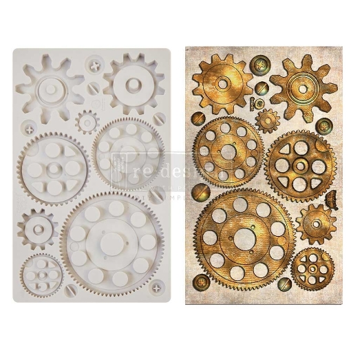 Picture of Finnabair Imaginarium Decor Mould 5" x 8" – Machine Parts – Καλούπι Σιλικόνης με Μηχανικά Στοιχεία