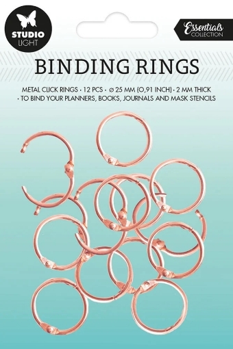 Picture of Studio Light Essentials Binding Rings Rose Gold | Κρίκοι Βιβλιοδεσίας Rose Gold, 12 τεμ.