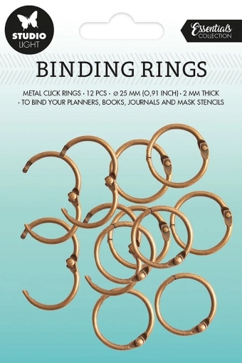 Picture of Studio Light Essentials Binding Rings Old Gold | Κρίκοι Βιβλιοδεσίας Αντικέ Χρυσό, 12 τεμ.