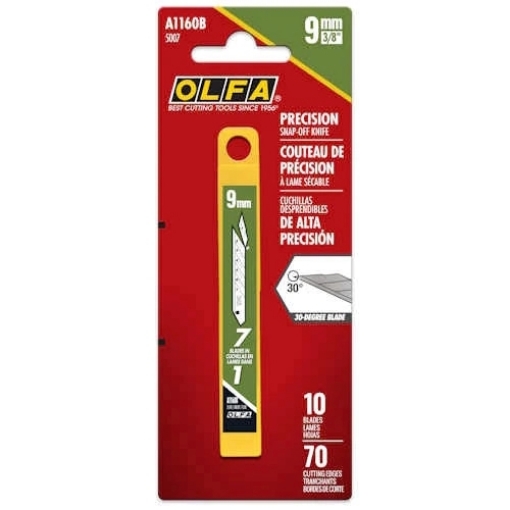 Picture of OLFA Snap-Off Art Knife Replacement Blades 9mm - Ανταλλακτικές Λεπίδες, 10τεμ.