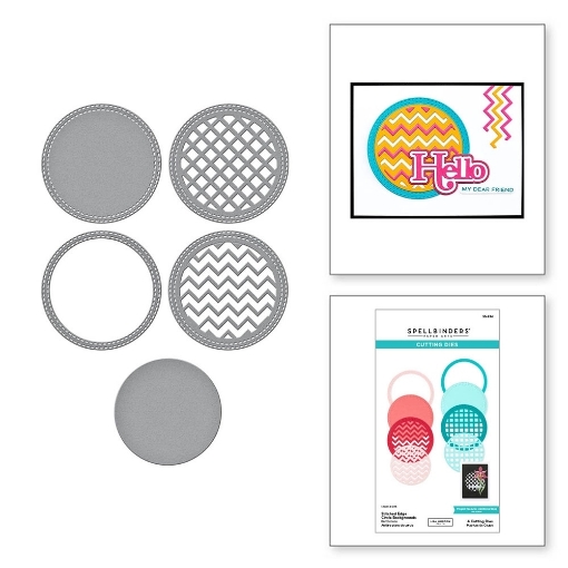 Picture of Spellbinders Etched Μεταλλικές Μήτρες Κοπής - Spotlight Frames and Floral, Stitched Edge Circle Backgrounds, 4τεμ.