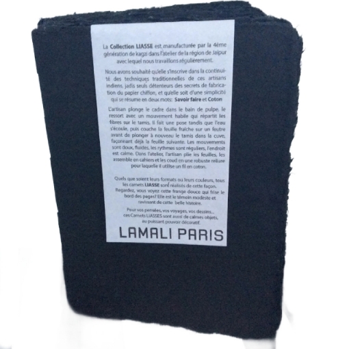 Picture of Lamali Liasse Χειροποίητο Art Journal 100% Βαμβάκι - Μαύρο,  18 x 24cm