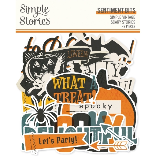Picture of Simple Stories Διακοσμητικά Εφήμερα Bits & Pieces - Simple Vintage Scary Stories, Sentiment Bits, 49τεμ.