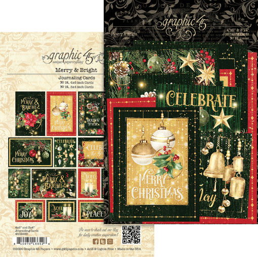 Picture of Graphic 45  Journaling Κάρτες - Merry & Bright, 32τεμ.