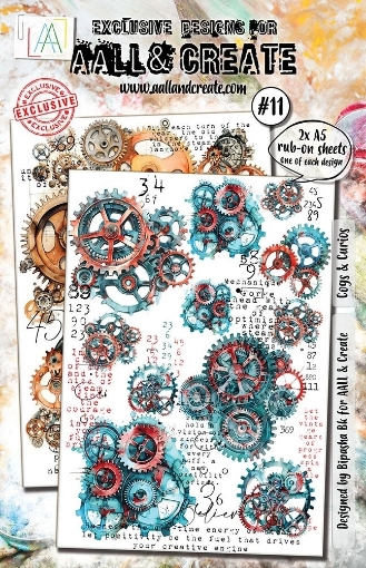 Picture of AALL & Create Rub-Ons Nr. Cogs & Curios – Φύλλα Μεταφοράς Εικόνας 6" x 8", 2τεμ.
