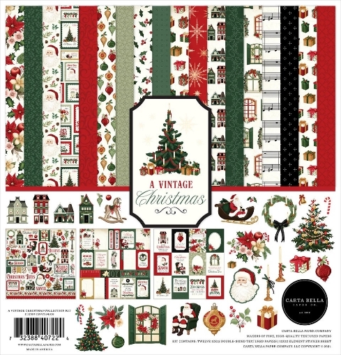 Picture of Carta Bella Συλλογή Χαρτιών Scrapbooking Διπλής Όψης 12" x 12" - A Vintage Christmas