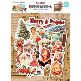 Picture of Memory Place Kawaii Cardstock Διακοσμητικά Εφήμερα - Merry & Bright, 24τεμ