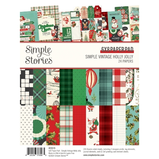 Picture of Simple Stories Μπλοκ Χαρτιών Scrapbooking Διπλής Όψης 6'' x 8'' - Simple Vintage Holly Jolly