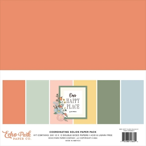 Picture of Echo Park Μονόχρωμα Χαρτιά Scrapbooking Διπλής Όψης 12''x12'' - Our Happy Place