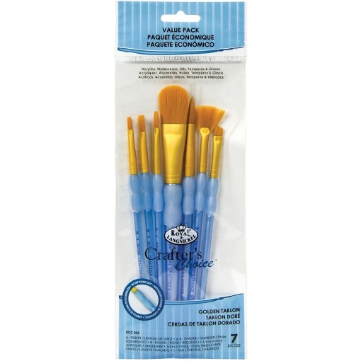 Picture of Royal & Langnickel Crafter’s Choice | Σετ Πινέλων Gold Taklon Oval Brush Value Pack, 7 τεμ.