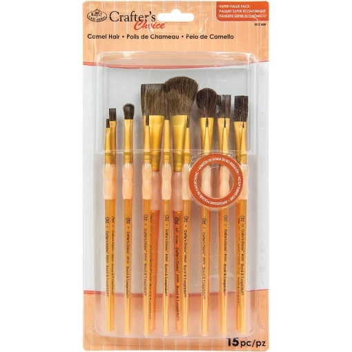 Picture of Royal & Langnickel Crafter’s Choice | Σετ Πινέλων Synthetic Camel Hair Value Pack, 15 τεμ.