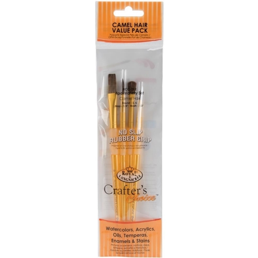 Picture of Royal & Langnickel Crafter’s Choice | Σετ Πινέλων Synthetic Camel Hair Value Pack, 4 τεμ.
