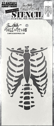 Picture of Stampers Anonymous Tim Holtz Layering Stencil 4"x8.5" | Στένσιλ – Bones 