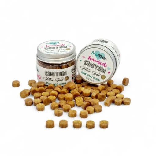 Picture of CarlijnDesign Βουλοκέρι – Waxzegel Melts Custom “Glitter Gold” ✨