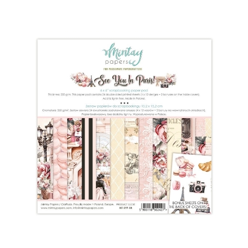 Picture of Mintay Papers Μπλοκ Scrapbooking Διπλής Όψης 6''x6'' - See You in Paris