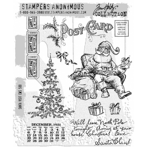 Picture of Stampers Anonymous Tim Holtz Cling Σφραγίδες - Santa Visit, 8τεμ.