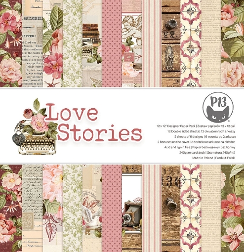 Picture of P13 Μπλοκ Scrapbooking Διπλής Όψεως 12" x 12" - Love Stories