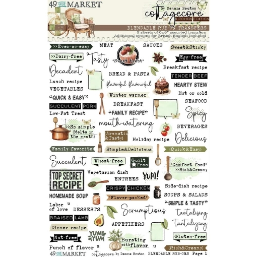 Picture of 49 And Market Φύλλα Μεταφοράς Εικόνας Rub-Ons - Cottagecore, Kitchen Edition, 2τεμ