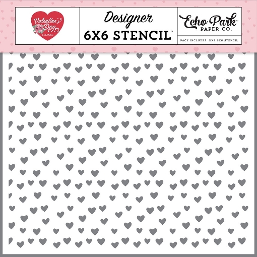 Picture of Echo Park Στένσιλ 6" x 6" - Valentine's Day, Bubble Hearts